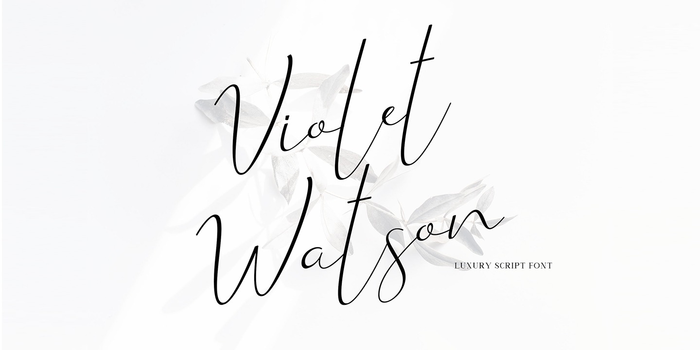 Ejemplo de fuente Violet Watson Regular